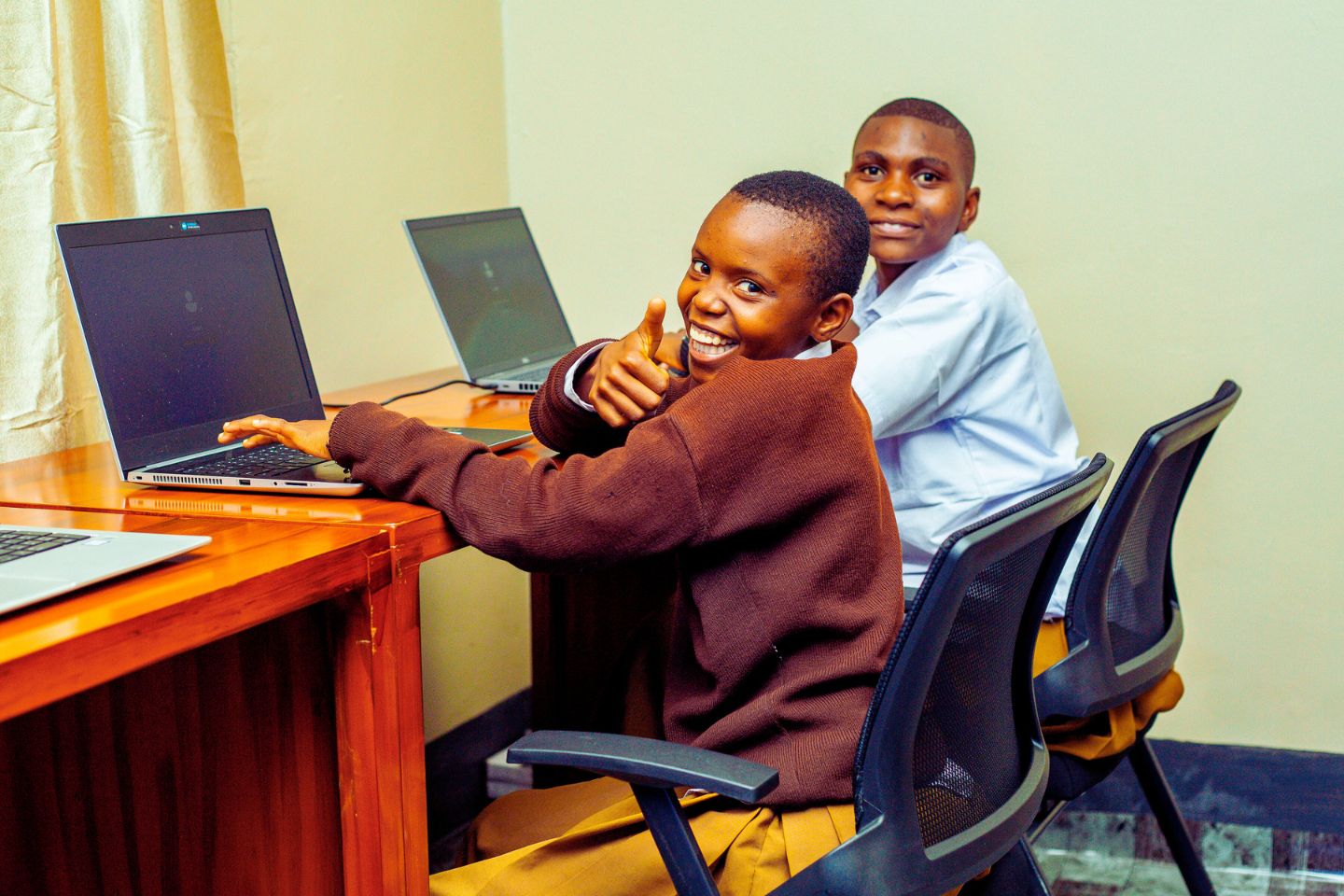 Girls training at the CODEWA Digital Hub, Tabora