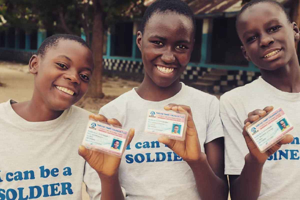 A child receiving healthcare support through the Toto Afya Card programme