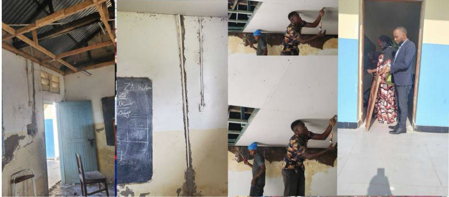 Classroom renovation in progress   Town School, Tabora